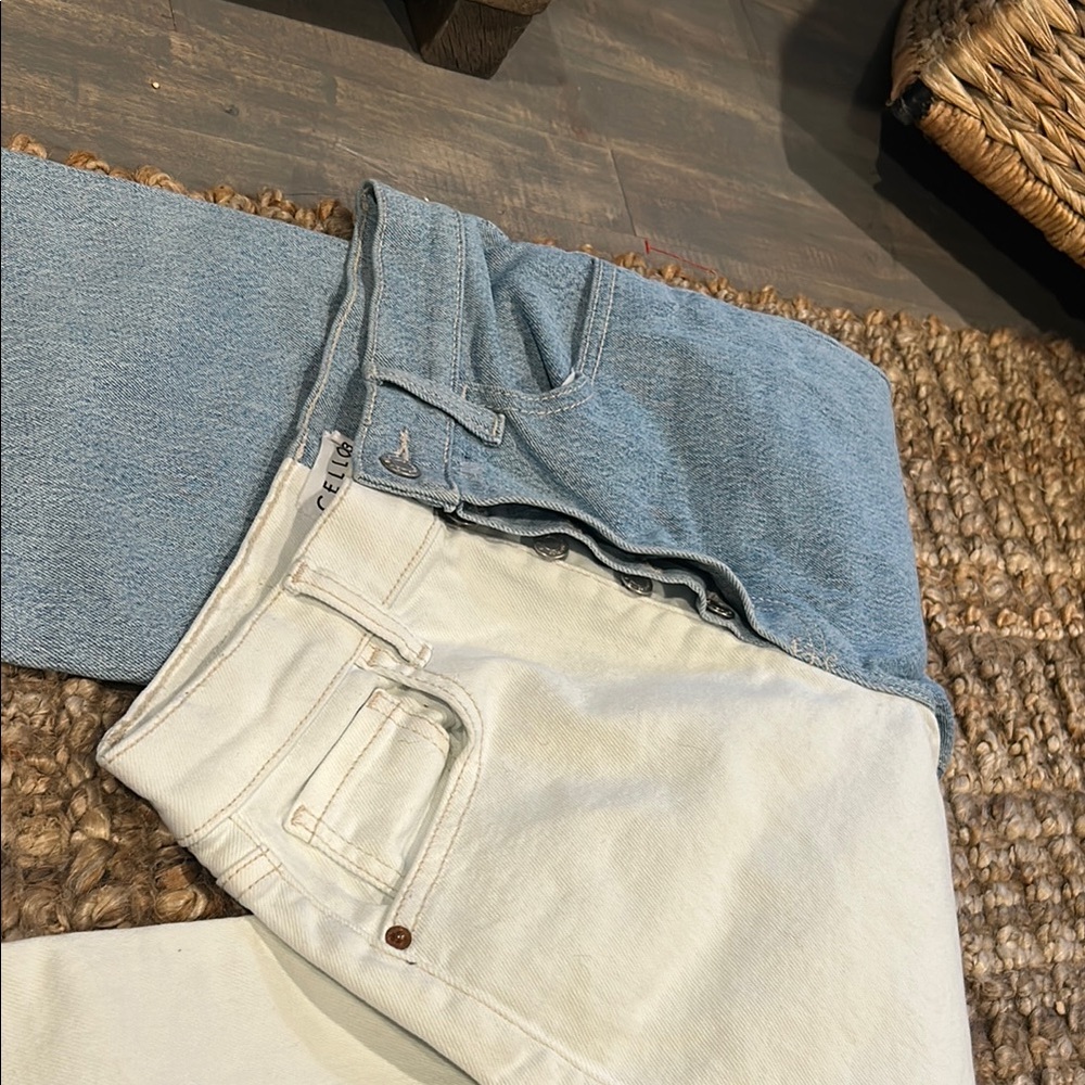 Cello Two-Tone Denim Straight Leg Jean Size 3